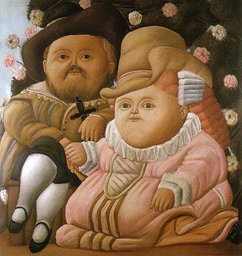 Rubens and his Wife 1965 - Fernando Botero reproduction oil painting