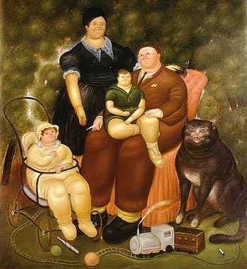 Family Scene 1969 - Fernando Botero reproduction oil painting