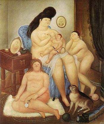 Protestant Family 1969 - Fernando Botero reproduction oil painting
