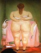 Woman Putting on her Brassiere 1976 - Fernando Botero reproduction oil painting