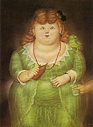 Woman with Porrot 1973 - Fernando Botero reproduction oil painting