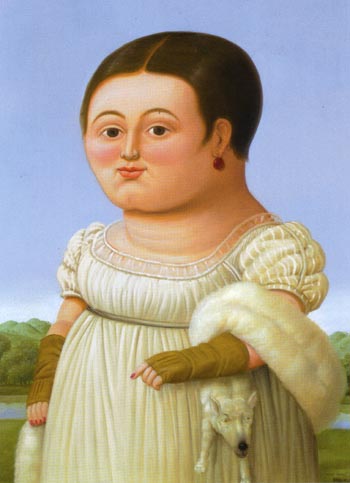 Mademoiselle Riviere after Ingres - Fernando Botero reproduction oil painting