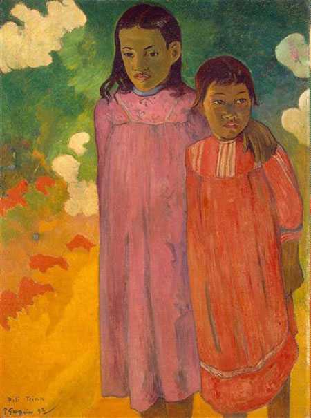 Piti Teina Two Sisters 1892 - Paul Gauguin reproduction oil painting