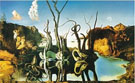 Reflections of Elephants 1937 - Salvador Dali reproduction oil painting
