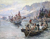 Lewis and Clark on the Lower Columbia 1905 - Charles M Russell reproduction oil painting
