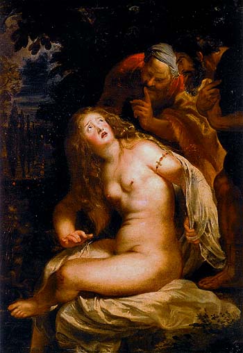 Susanna and the Elders 1607 - Peter Paul Rubens reproduction oil painting