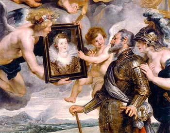 Presentation 0f the Portrait of Marie to Henri detail 1622 - Peter Paul Rubens reproduction oil painting