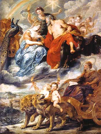 The Meeting of Marie de Medici and Henri IV an Lyon - Peter Paul Rubens reproduction oil painting