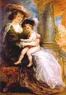 Helena Fourment with her Eldest Son Frans 1635 - Peter Paul Rubens reproduction oil painting