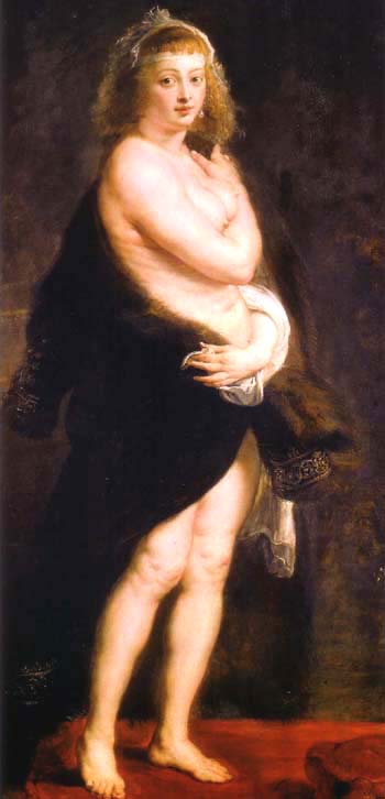 Helena Fourment in a Fur Wrap Het Pelsken 1638 - Peter Paul Rubens reproduction oil painting