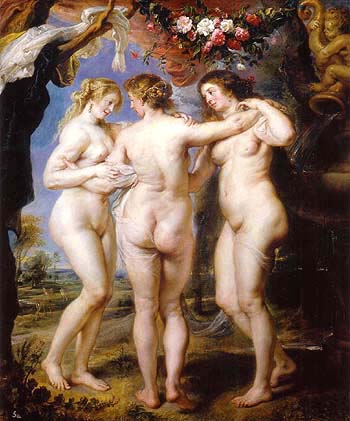 The three Graces - Peter Paul Rubens reproduction oil painting