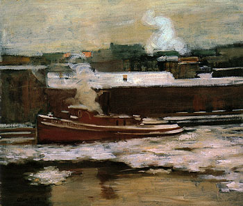 Pushing Through the Ice 1906 - Alson Skinner Clark reproduction oil painting