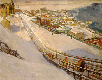 Toboggan Slide and Dufferin Terrace 1906 - Alson Skinner Clark reproduction oil painting