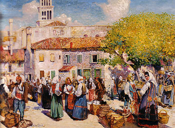 Bazaar Spalato 1912 - Alson Skinner Clark reproduction oil painting