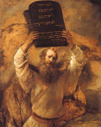 Moses Breaking the Tablets of the law 1659 - Rembrandt Van Rijn reproduction oil painting