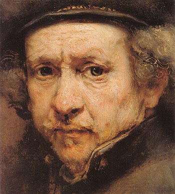 Detail Self Portrait 1659 - Rembrandt Van Rijn reproduction oil painting