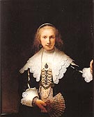 Portrait of Agatha bas 1641 - Rembrandt Van Rijn reproduction oil painting