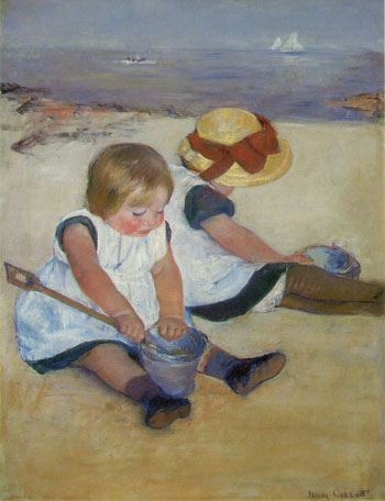 Children on the Beach 1884 - Mary Cassatt reproduction oil painting