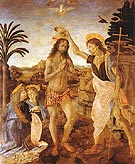 The Baptism of Christ - Leonardo da Vinci reproduction oil painting