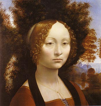 Portrait of Ginevra de Benci 1478 1480 - Leonardo da Vinci reproduction oil painting