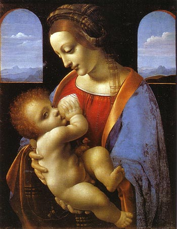 Madonna Litta 1490 - Leonardo da Vinci reproduction oil painting