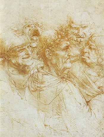 Five Grotesque Heads - Leonardo da Vinci reproduction oil painting