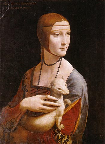 Portrait of Cecilia Gallerani Lady with an Ermine - Leonardo da Vinci reproduction oil painting