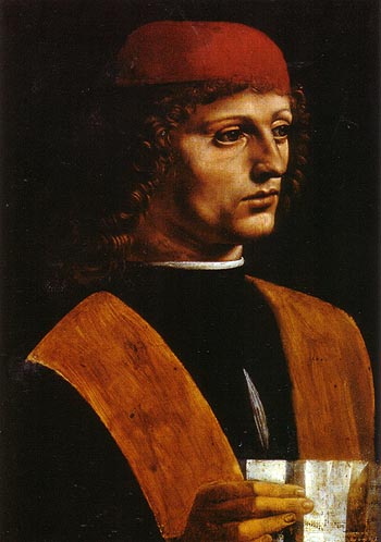 Portrait of a Young Man Portrait of the Musician Franchino Gaffurio - Leonardo da Vinci reproduction oil painting