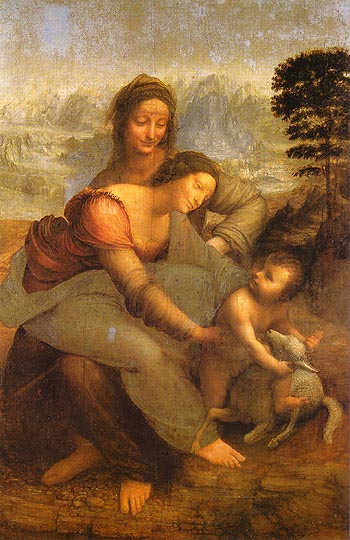 Virgin and Child with st Anne 1502 - Leonardo da Vinci reproduction oil painting