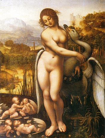 Leda and the Swan - Leonardo da Vinci reproduction oil painting