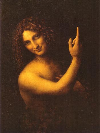 St John the Baptist - Leonardo da Vinci reproduction oil painting