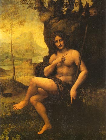 John the Baptist - Leonardo da Vinci reproduction oil painting