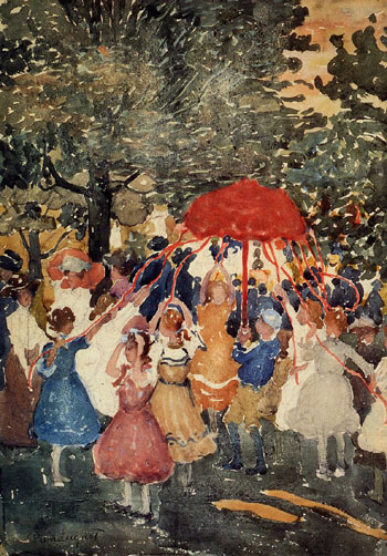 Maypole - Maurice Prendergast reproduction oil painting