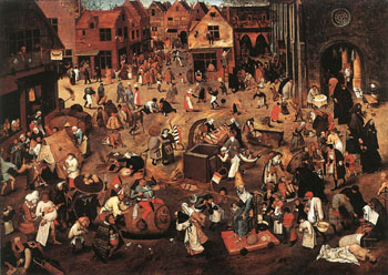 The Fight Between Carnival and Lent 1560 - Bruegel Pieter reproduction oil painting