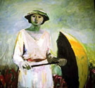 Woman with Orange Umbrella 1958 - Elmer Bischoff