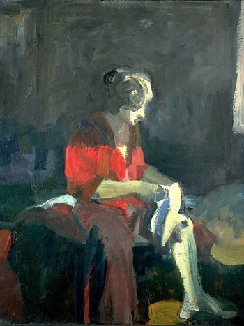 Woman Dressing 1959 - Elmer Bischoff reproduction oil painting