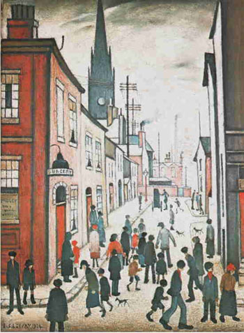 The Organ Grinder 1934 - L-S-Lowry reproduction oil painting
