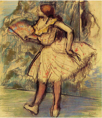 Dancer with Fan - Edgar Degas reproduction oil painting