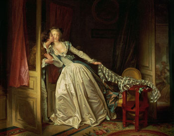 The Stolen Kiss c 1780 - Jean-Honore Fragonard reproduction oil painting