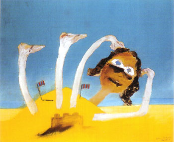 Bather and Sandcastle 1945 - Sidney Nolan reproduction oil painting
