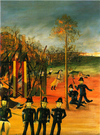 Sieqe at Glenrowan 1946 - Sidney Nolan reproduction oil painting