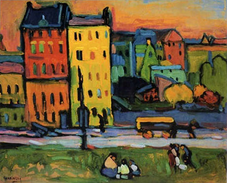 Houses in Munich 1908 - Wassily Kandinsky reproduction oil painting