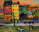 Houses in Munich 1908 - Wassily Kandinsky reproduction oil painting