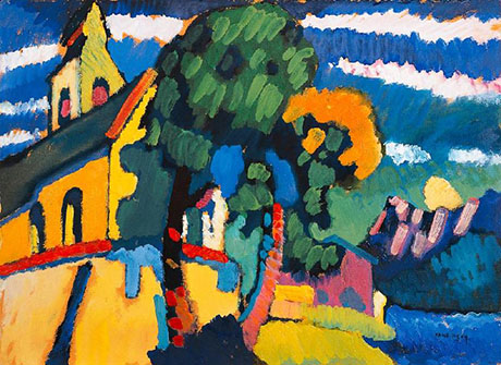 Riegsee Village Church 1908 - Wassily Kandinsky reproduction oil painting