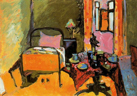 Bedroom in Ainmillerstrabe 1909 - Wassily Kandinsky reproduction oil painting