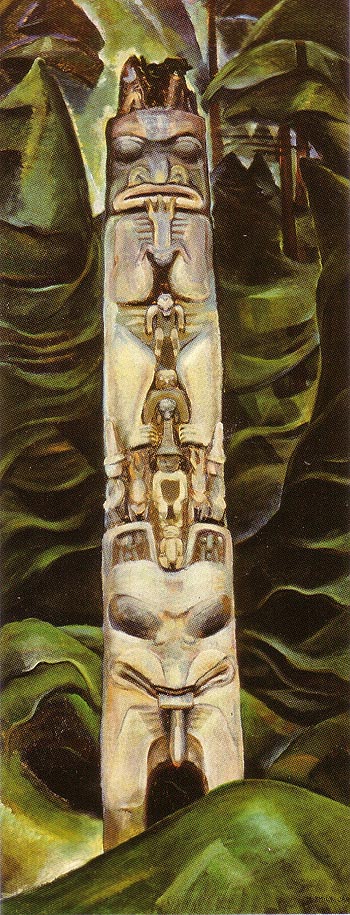 Totem and Forest 1931 - Emily Carr reproduction oil painting