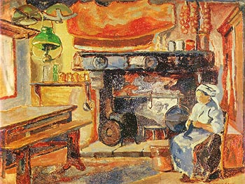 Brittany Kitchen 1911 - Emily Carr reproduction oil painting