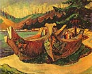 War Canoes 1912 - Emily Carr reproduction oil painting