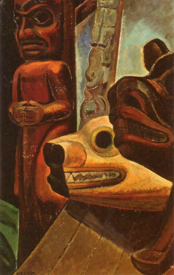 Three Totems 1928 - Emily Carr reproduction oil painting