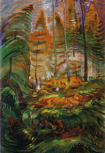 Sketch relating to A Rushing Sea of Undergrowth 1935 - Emily Carr reproduction oil painting